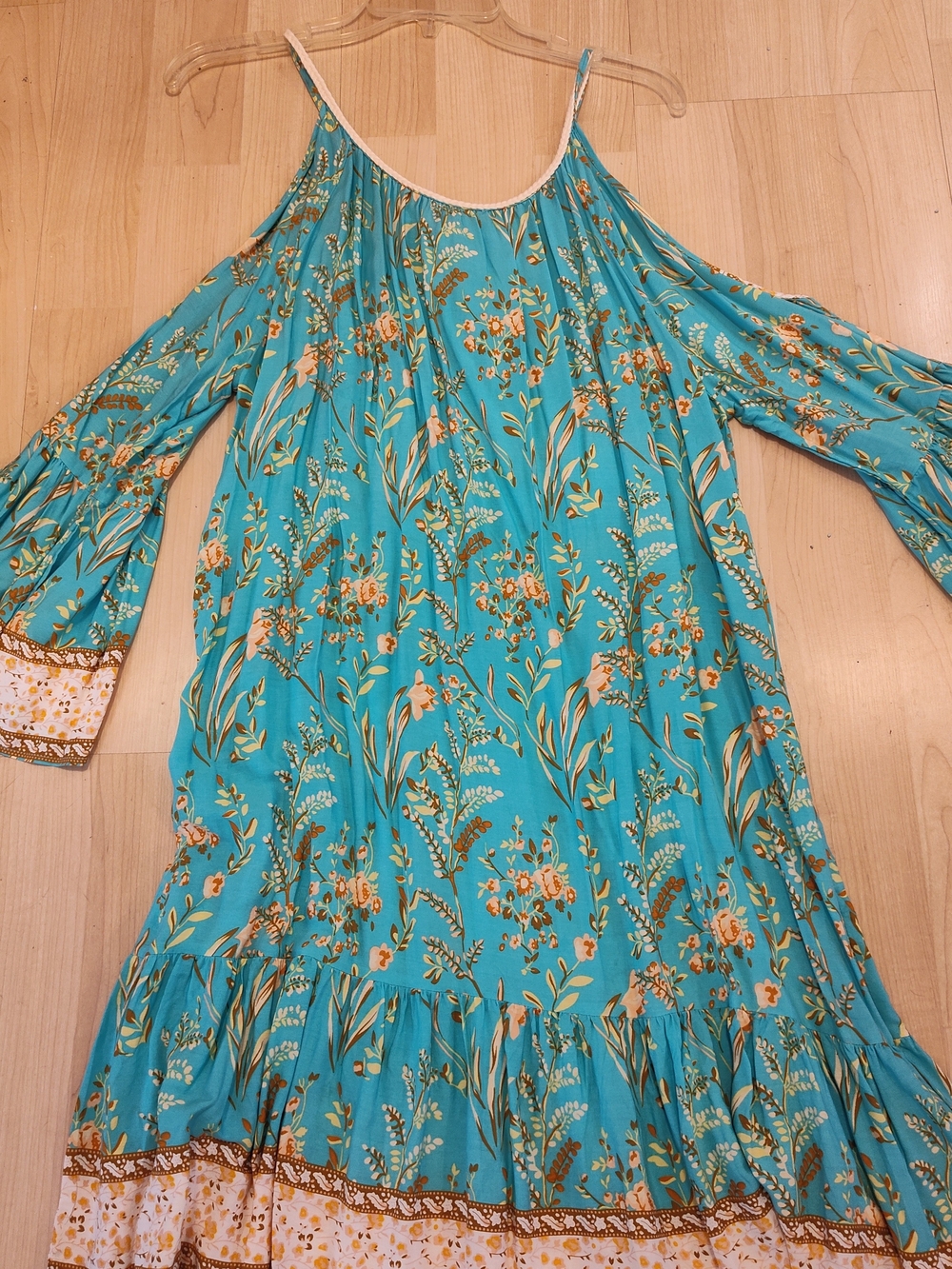 SHEIN Aqua Floral Summer Dress